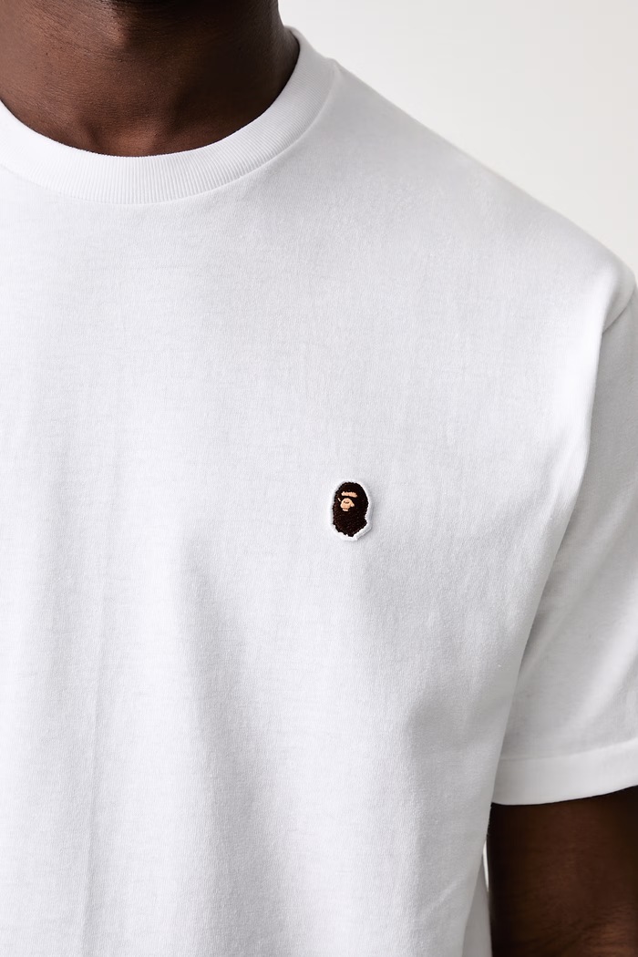 A Bathing Ape One Point T-shirt basic bawełniany męski 001TEM301003M biały