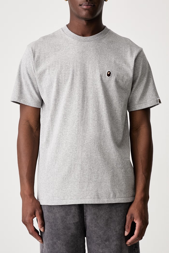A Bathing Ape One Point T-shirt basic bawełniany męski szary 001TEM301003M