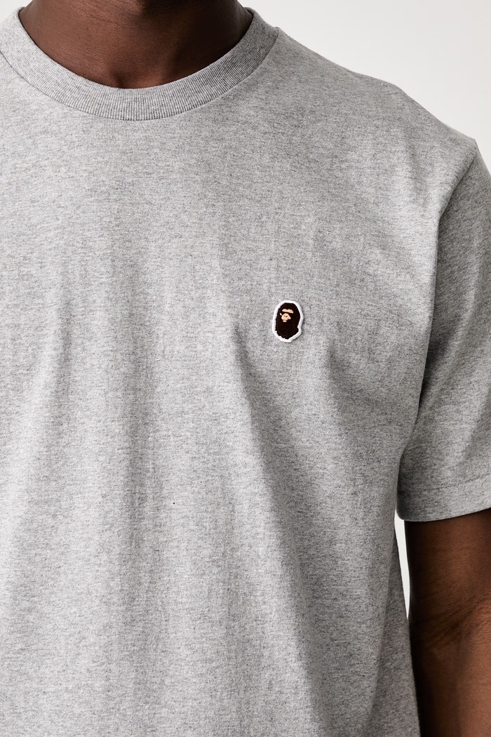 A Bathing Ape One Point T-shirt basic bawełniany męski 001TEM301003M szary