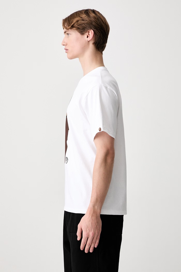 A Bathing Ape Milo On Ape Head T-shirt bawełniany męski 002TEM301002M biały SS26