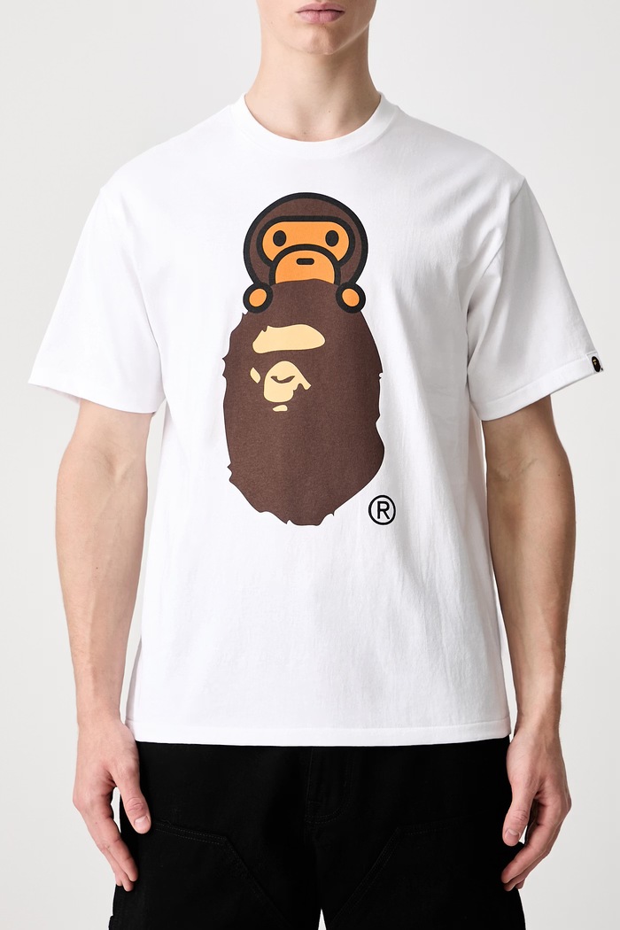 A Bathing Ape Milo On Ape Head T-shirt bawełniany męski biały 002TEM301002M