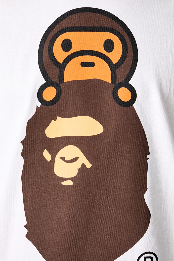 A Bathing Ape Milo On Ape Head T-shirt bawełniany męski 002TEM301002M biały