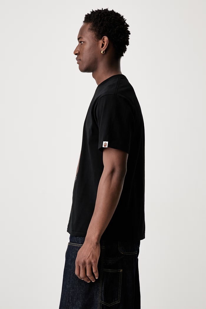 A Bathing Ape Milo On Ape Head T-shirt bawełniany męski 002TEM301002M czarny SS26