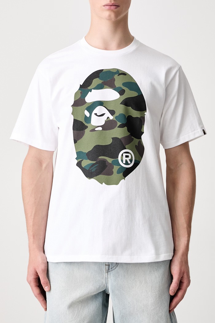 A Bathing Ape 1st Camo Big Ape Head T-shirt bawełniany męski biały 001TEM301015M