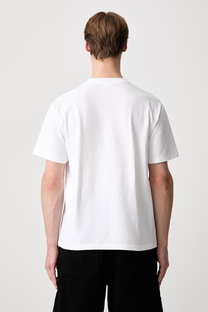 Odzież A Bathing Ape College T-shirt oversize bawełniany męski 001TEM301001M biały