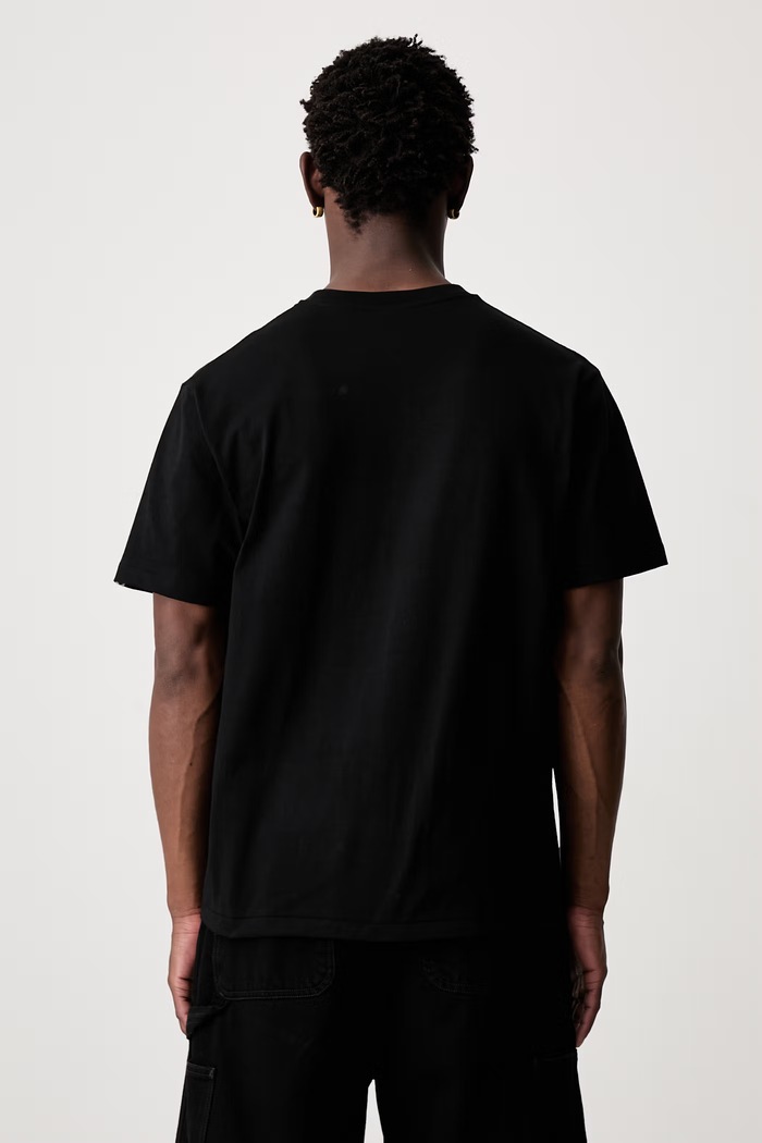 Odzież A Bathing Ape College T-shirt oversize bawełniany męski 001TEM301001M czarny