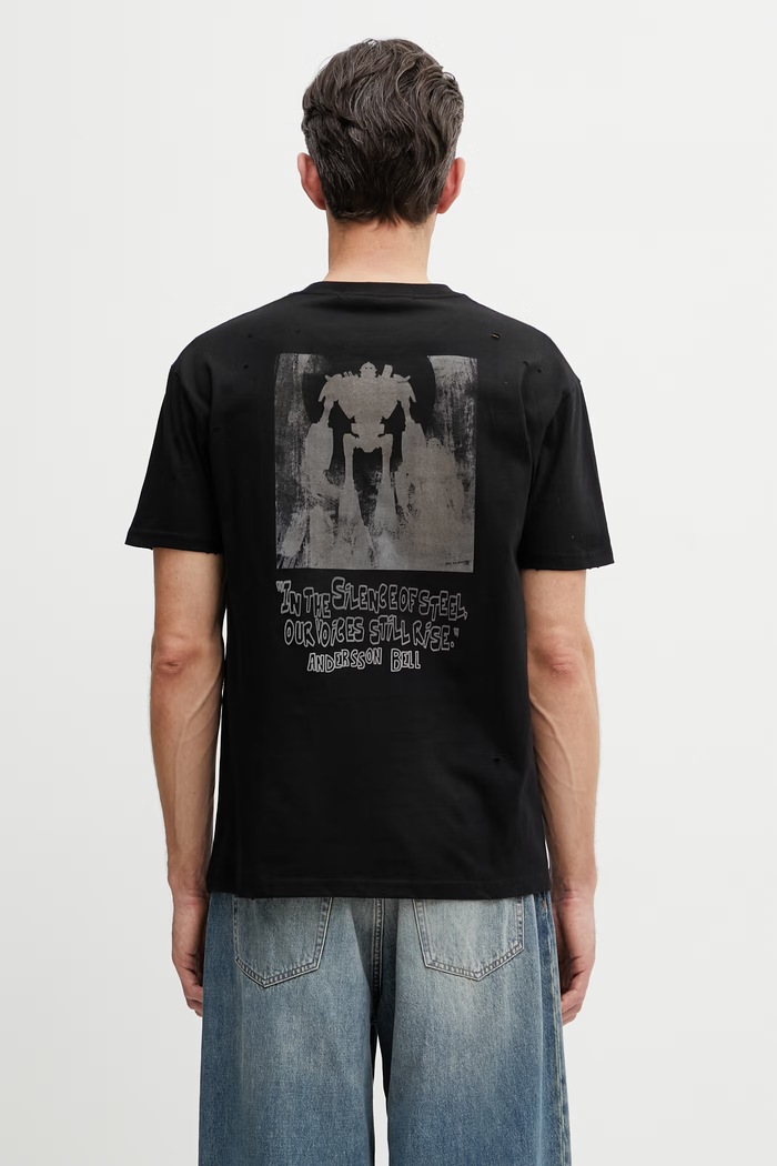 Abbigliamento Andersson Bell Alien Machinery t-shirt in cotone da uomo atb1583u nero