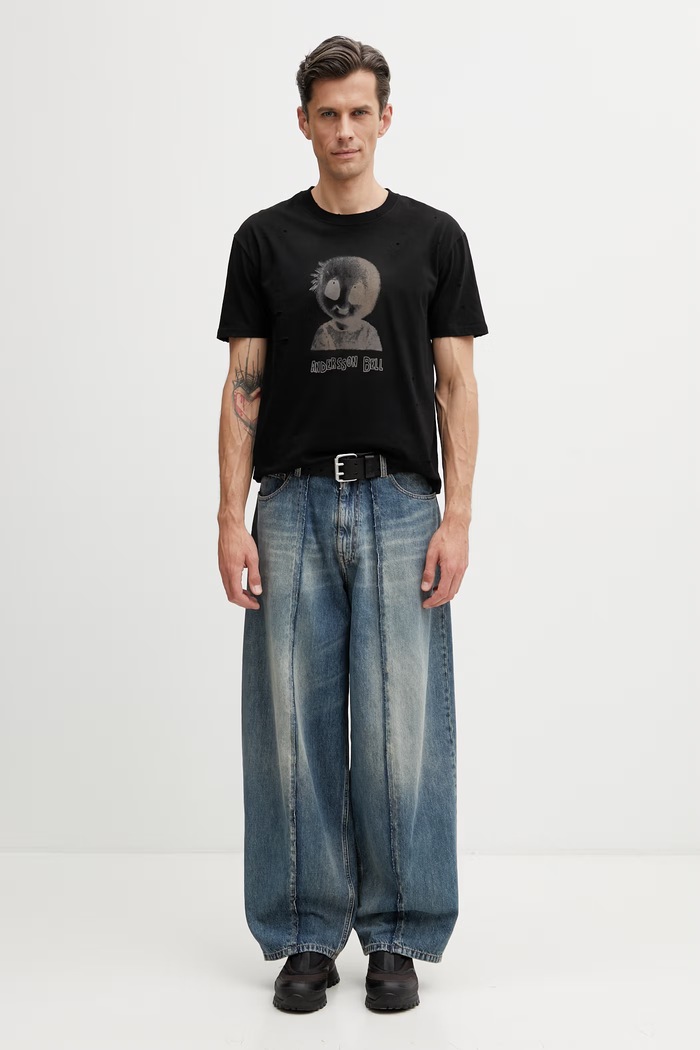 Andersson Bell Alien Machinery t-shirt in cotone da uomo atb1583u nero