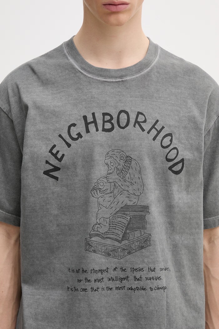 Neighborhood t-shirt βαμβακερό ανδρικό γκρί 261PCNH.ST11