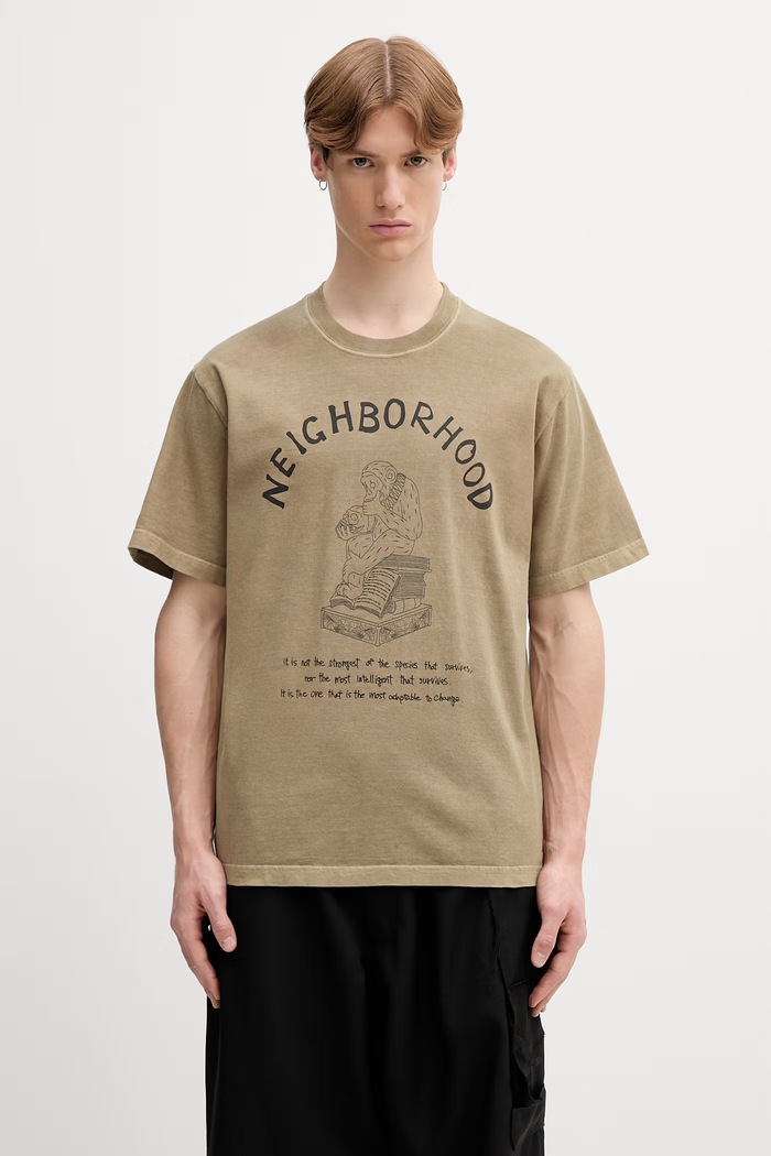 Neighborhood t-shirt βαμβακερό ανδρικό πράσινο 261PCNH.ST11