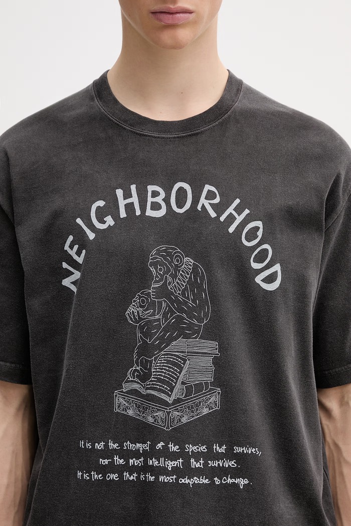 Neighborhood t-shirt βαμβακερό ανδρικό μαύρο 261PCNH.ST11