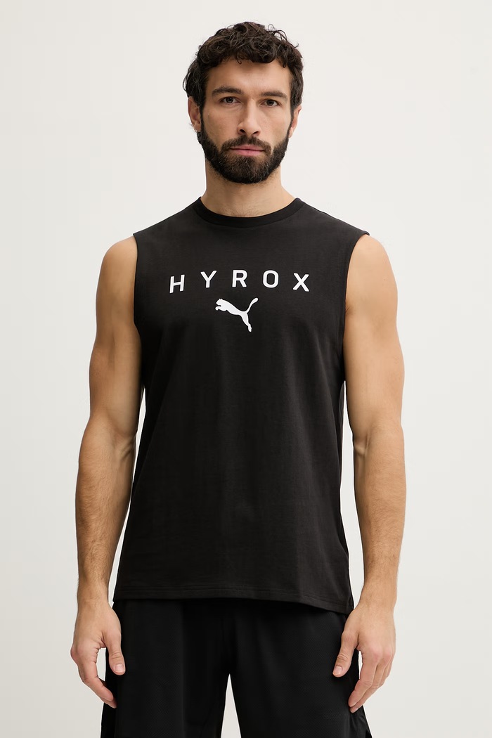 Puma tréninkové tričko bavlněné Cutoff tank HYROX černá 527176