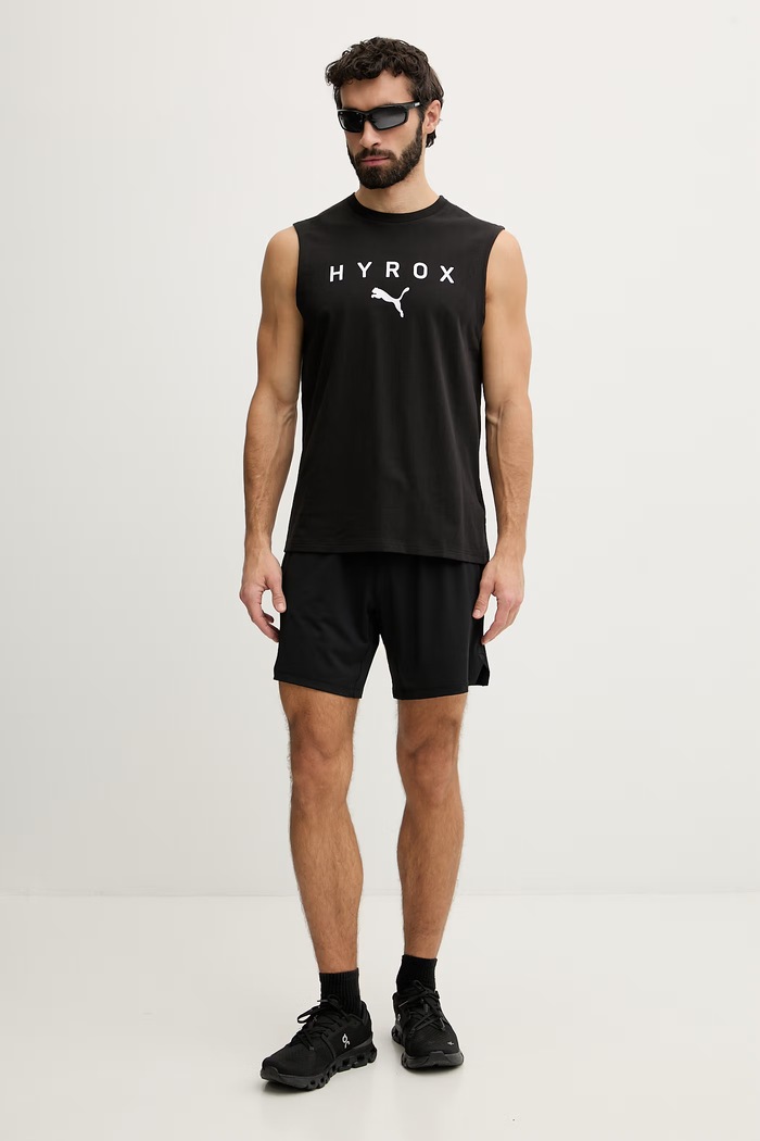 Puma tréninkové tričko bavlněné Cutoff tank HYROX 527176 černá SS26