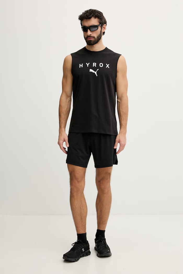 Puma tréninkové tričko bavlněné Cutoff tank HYROX 527176 černá SS26