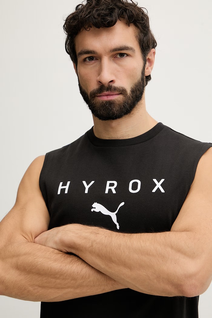 Puma tréninkové tričko bavlněné Cutoff tank HYROX černá 527176