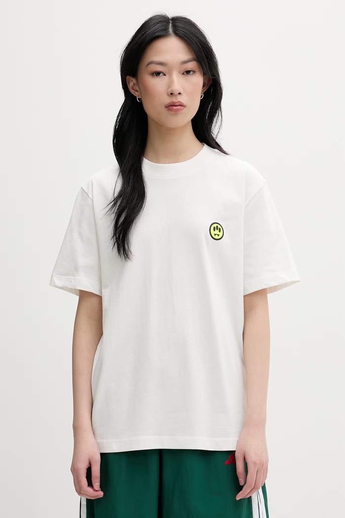 Ρούχα Barrow T-shirt βαμβακερό S6BWUATH003 μπεζ