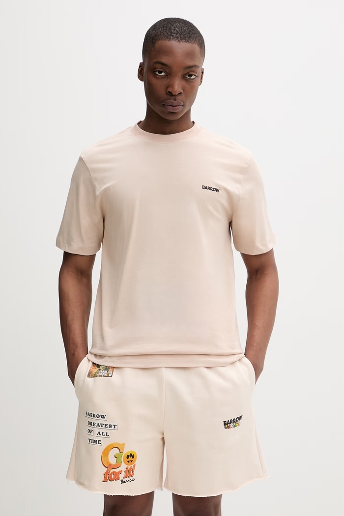 Barrow t-shirt βαμβακερό μπεζ S6BWUATH010