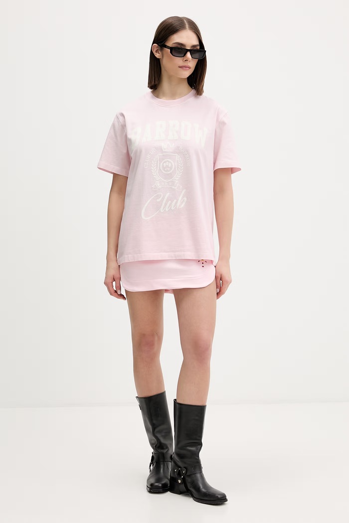 Ρούχα Barrow T-shirt βαμβακερό S6BWUATH019 ροζ