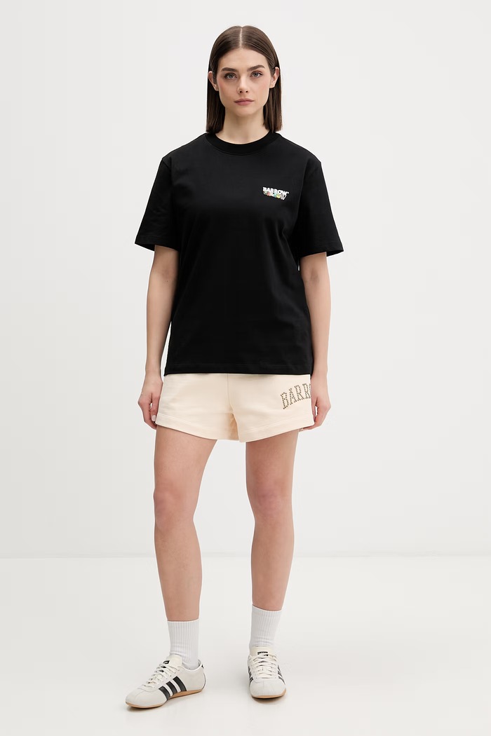 Ρούχα Barrow T-shirt βαμβακερό S6BWUATH032 μαύρο