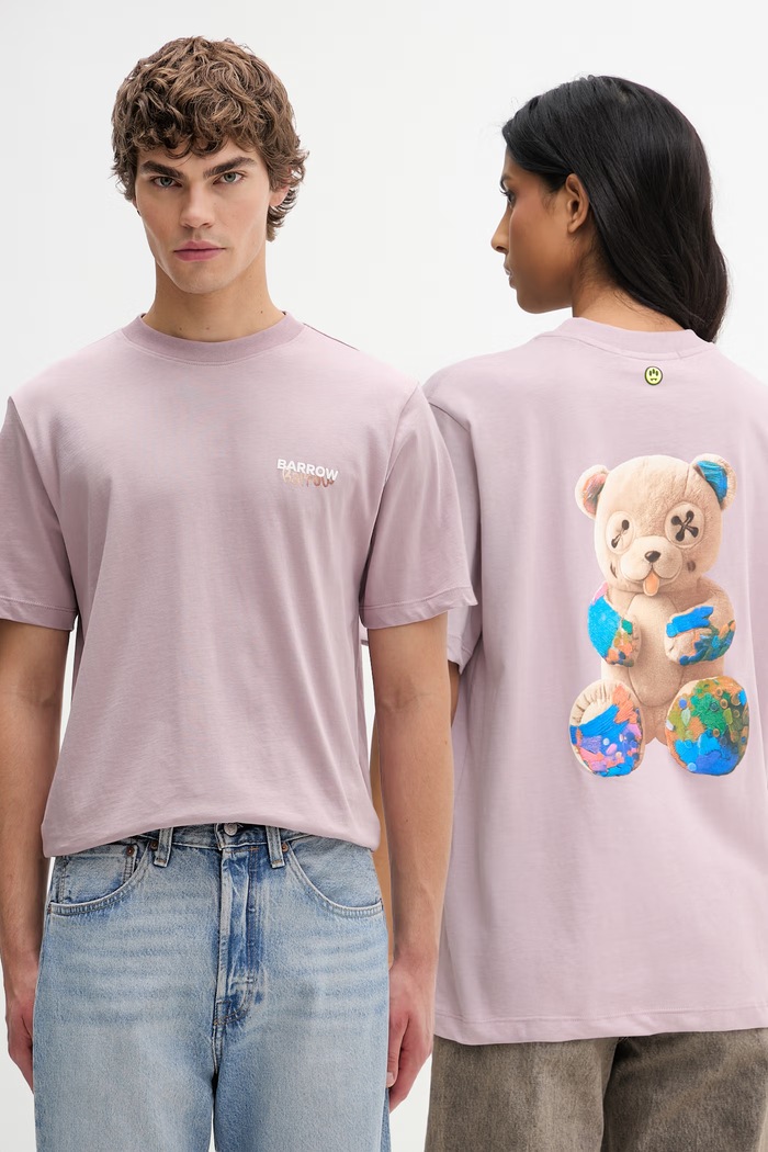 Barrow tricou din bumbac print roz S6BWUATH076