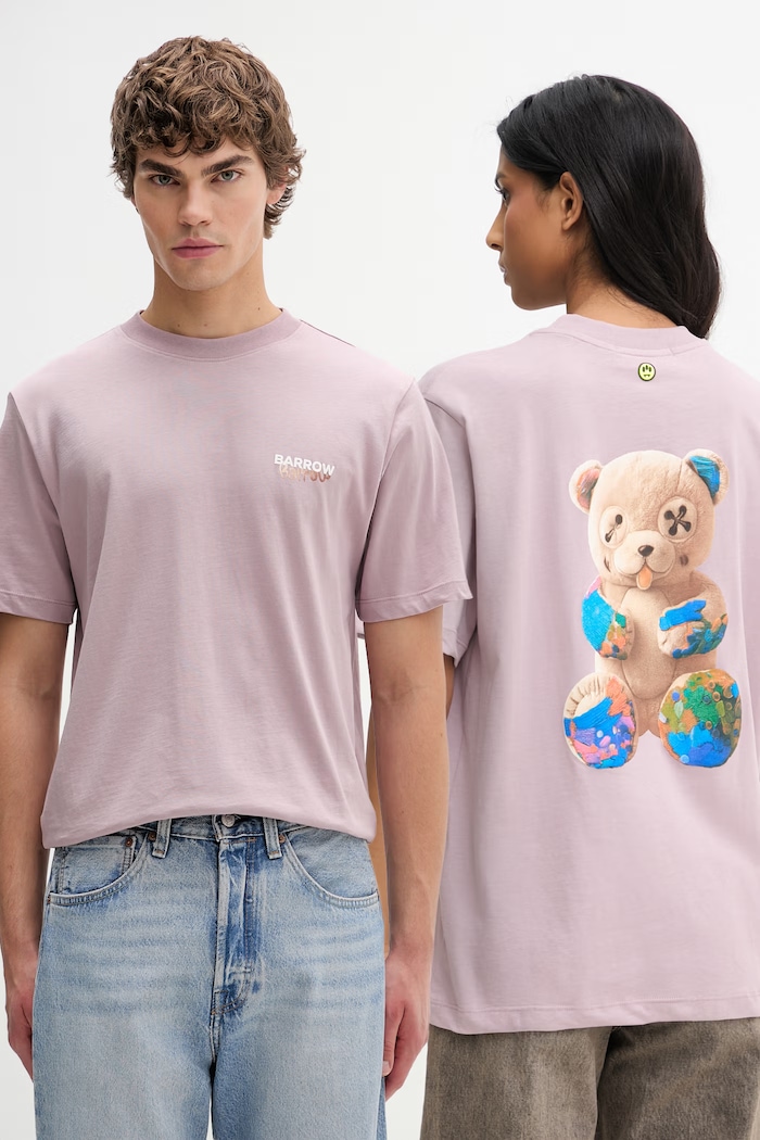 Barrow tricou din bumbac print roz S6BWUATH076