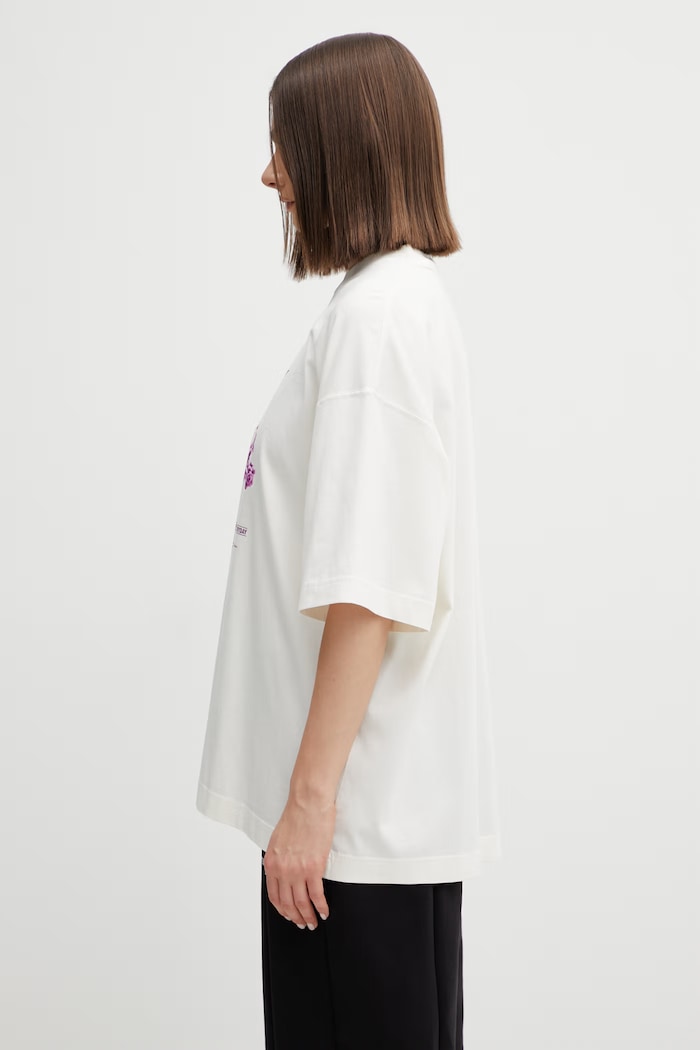 VETEMENTS t-shirt bawełniany Fuck You Very Much beżowy ME76TR263V