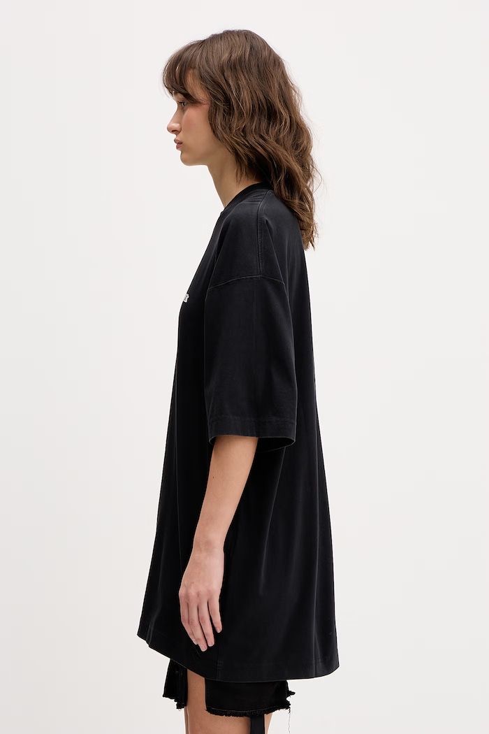 VETEMENTS t-shirt bawełniany FU czarny ME76TR189B