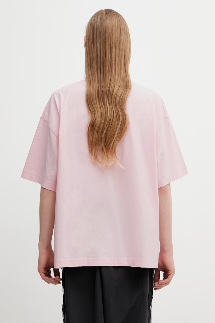 VETEMENTS t-shirt bawełniany Fuck Everything ME76TR210PX różowy