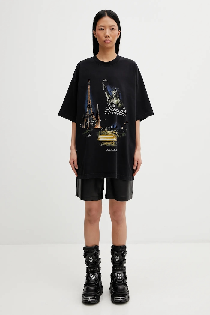 VETEMENTS t-shirt bawełniany Paris Tourist ME76TR244B