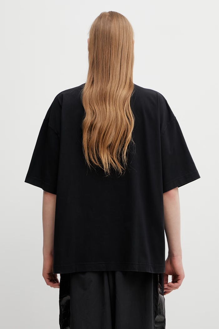 VETEMENTS t-shirt bawełniany Taped Logo ME76TR148B czarny