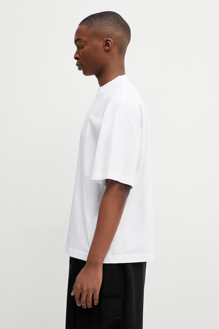 Odzież VETEMENTS t-shirt bawełniany Taped Logo ME76TR150W biały