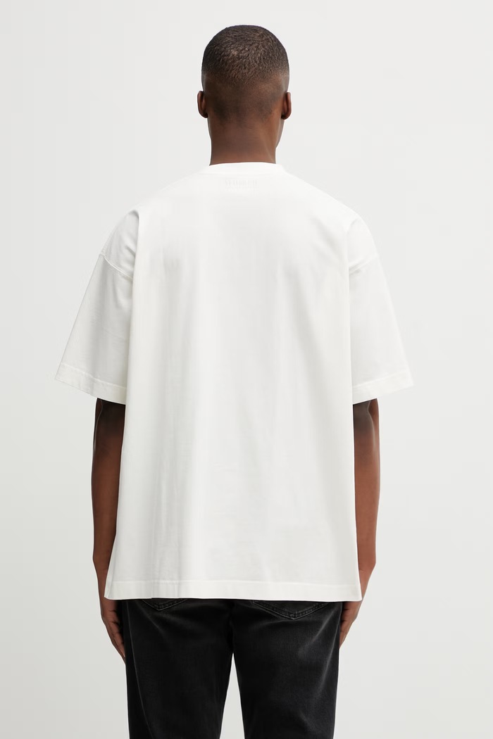 VETEMENTS t-shirt bawełniany Biker Cross Logo ME76TR168V beżowy
