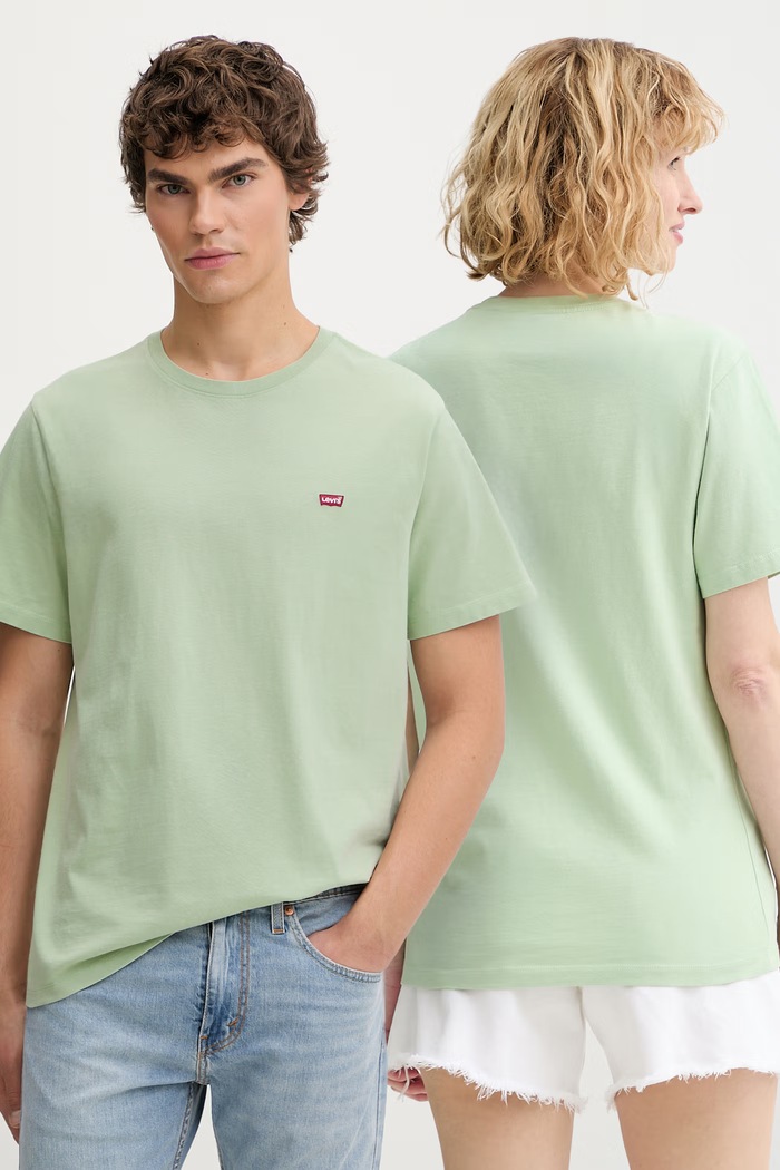 Bavlnené tričko Levi's LSE_SS ORIGINAL HM jednofarebný zelená A3117.0111