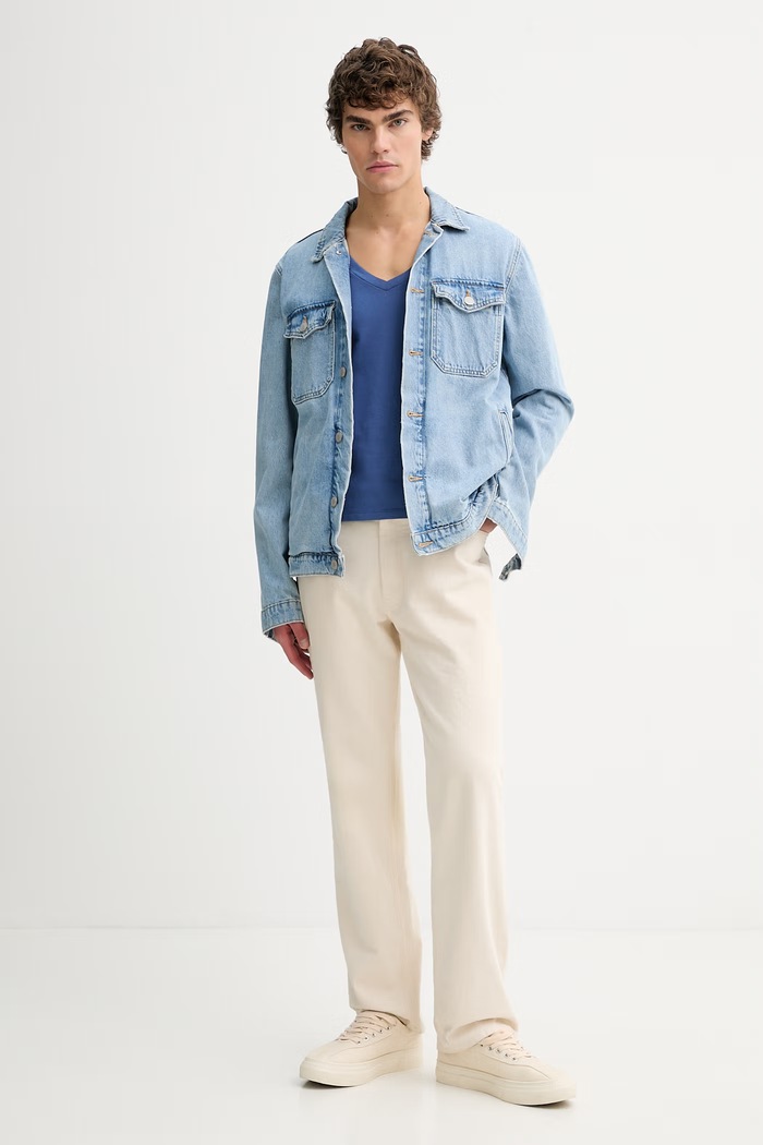 Bavlnené tričko Levi's LSE_PERFECT VNECK A3170.0057 modrá SS26