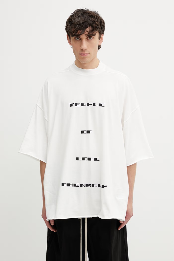 Rick Owens DRKSHDW Tommy футболка оверсайз бавовняна білий DU01F4259.RNEP7