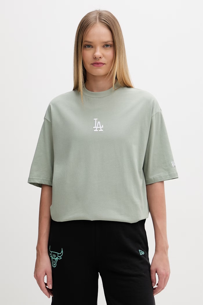 Odzież New Era t-shirt bawełniany LOS ANGELES DODGERS 60771499 zielony