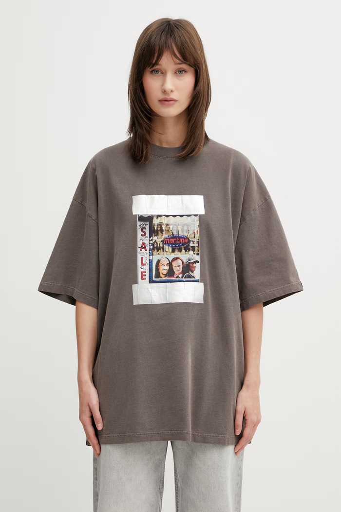 Martine Rose футболка оверсайз бавовняна 621JE06700N коричневий SS26