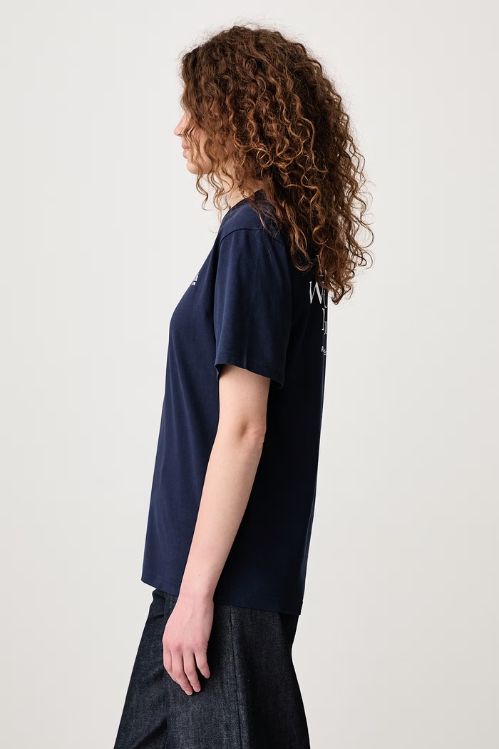 T-shirt bawełniany Sporty & Rich TO11973091BL106 granatowy