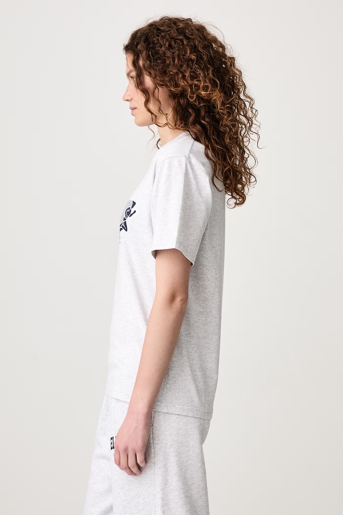 USA Wellness Club T-shirt bawełniany damski Sporty & Rich TO11973128GY03 szary