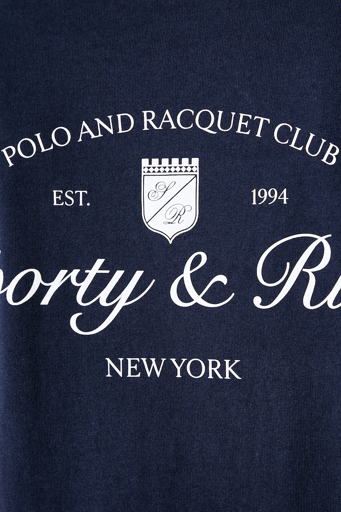 Sporty & Rich Syracuse T-shirt bawełniany TO11975325BL106 granatowy