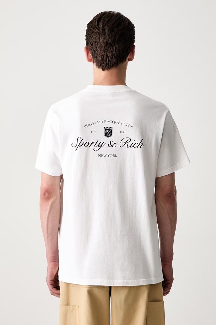 Odzież Sporty & Rich Syracuse T-shirt bawełniany TO11975325WH01 biały