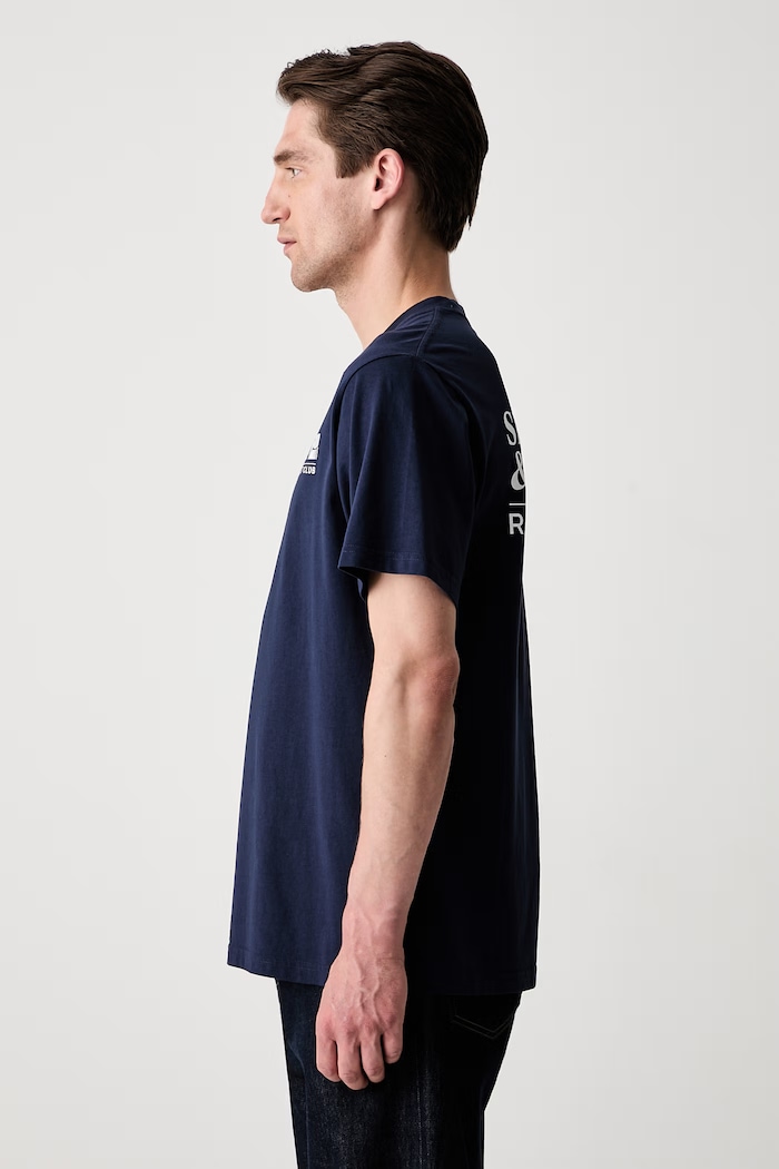 Sporty & Rich Promo T-shirt bawełniany TO11975431BL106 granatowy SS26