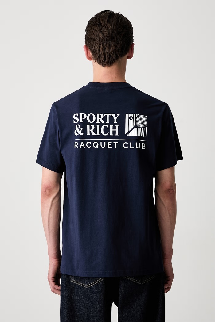 Odzież Sporty & Rich Promo T-shirt bawełniany TO11975431BL106 granatowy