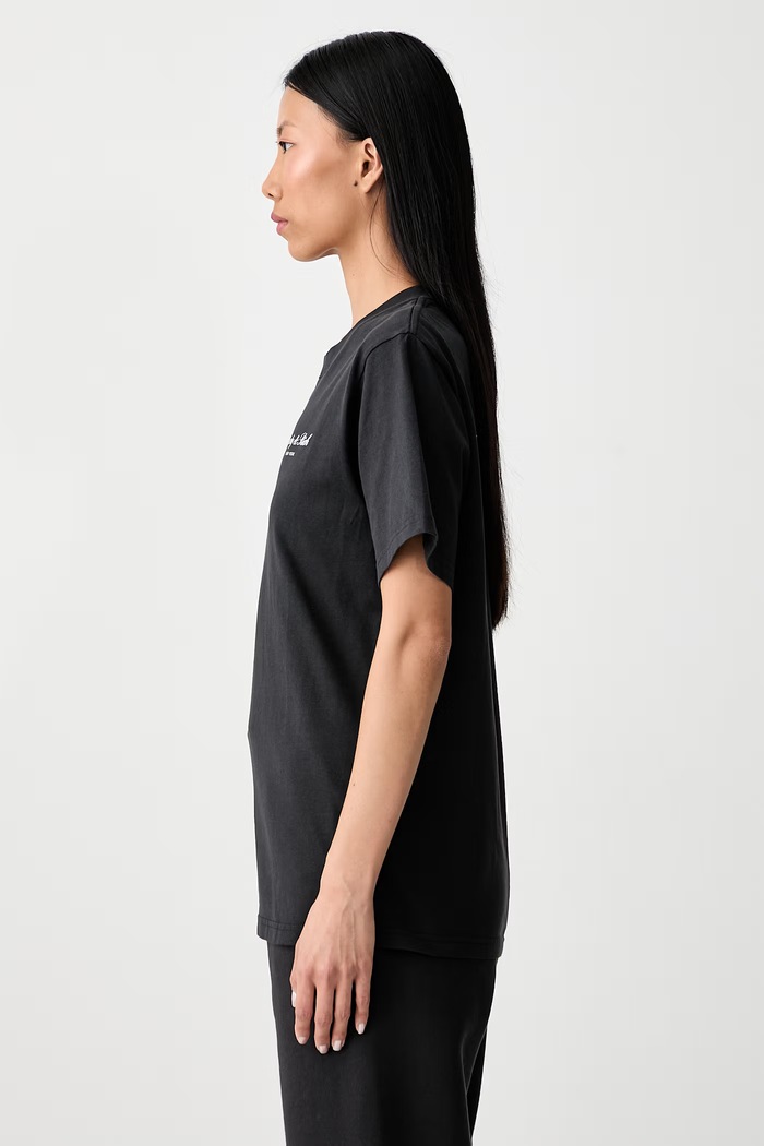 Sporty & Rich Signature NY T-shirt bawełniany damski czarny TO11971329BA02