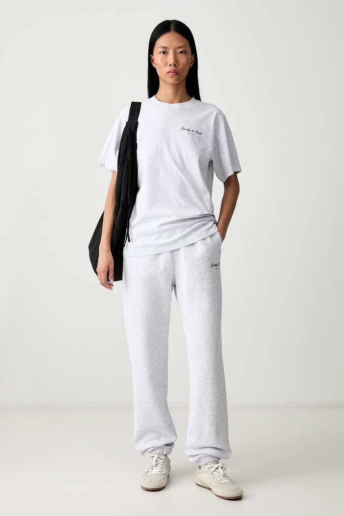 Sporty & Rich Signature NY T-shirt bawełniany TO11971329GY03 szary SS26
