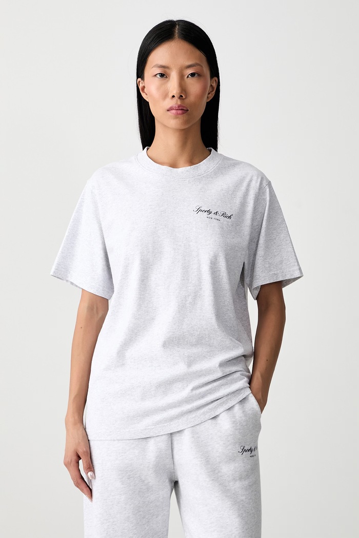 Odzież Sporty & Rich Signature NY T-shirt bawełniany TO11971329GY03 szary