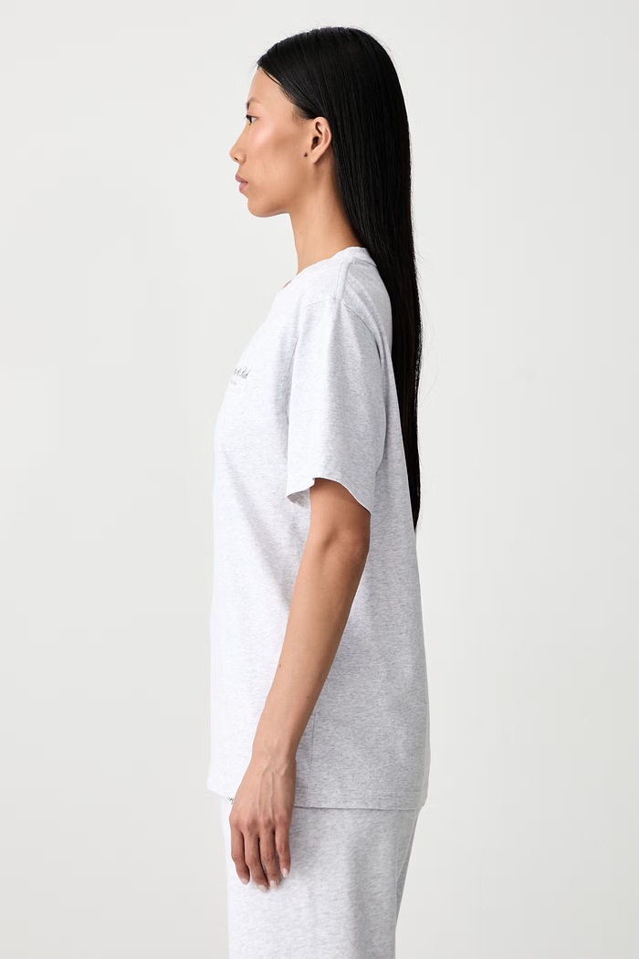 Sporty & Rich Signature NY T-shirt bawełniany szary TO11971329GY03