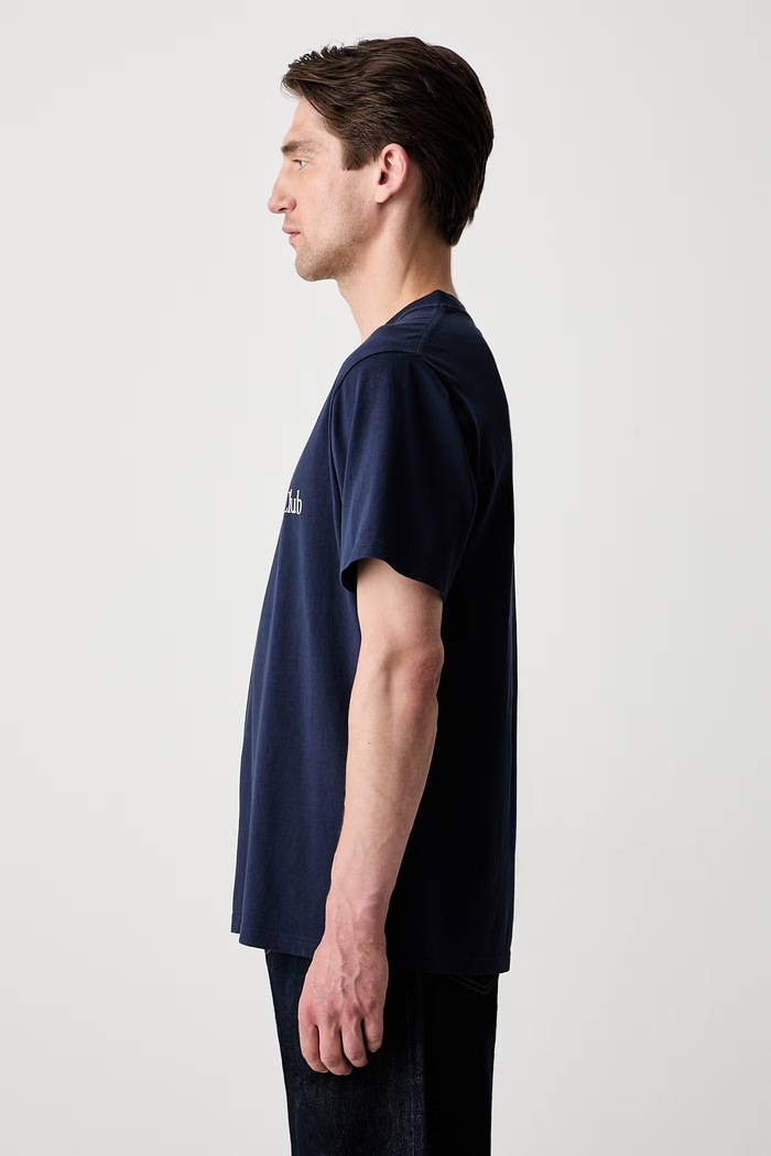 Sporty & Rich H&W Crest T-shirt bawełniany TO119710241BL106 granatowy SS26