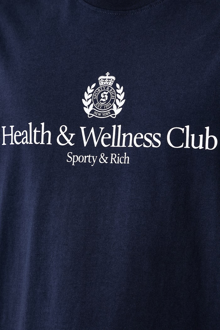 Sporty & Rich H&W Crest T-shirt bawełniany TO119710241BL106 granatowy
