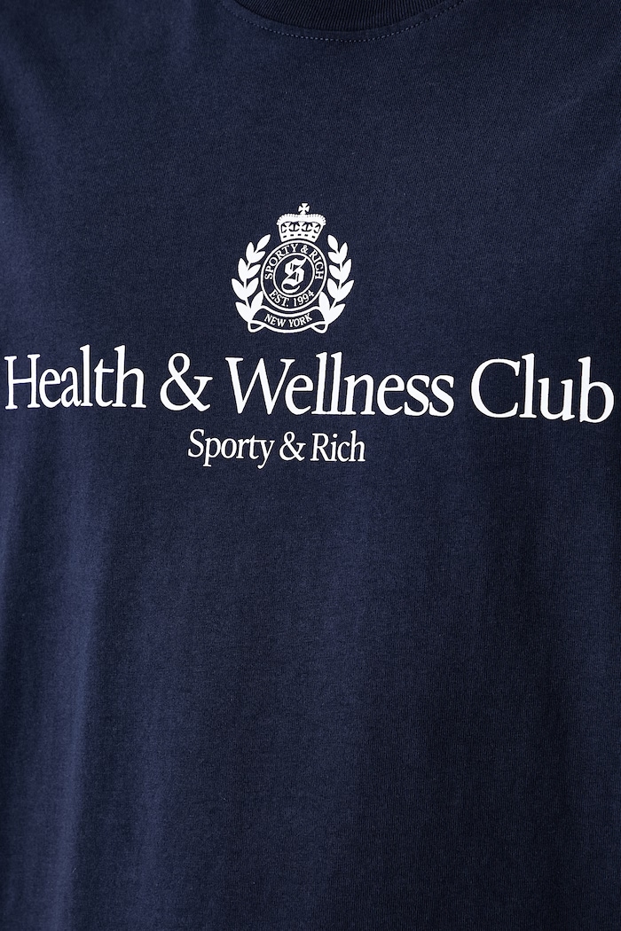 Sporty & Rich H&W Crest T-shirt bawełniany TO119710241BL106 granatowy
